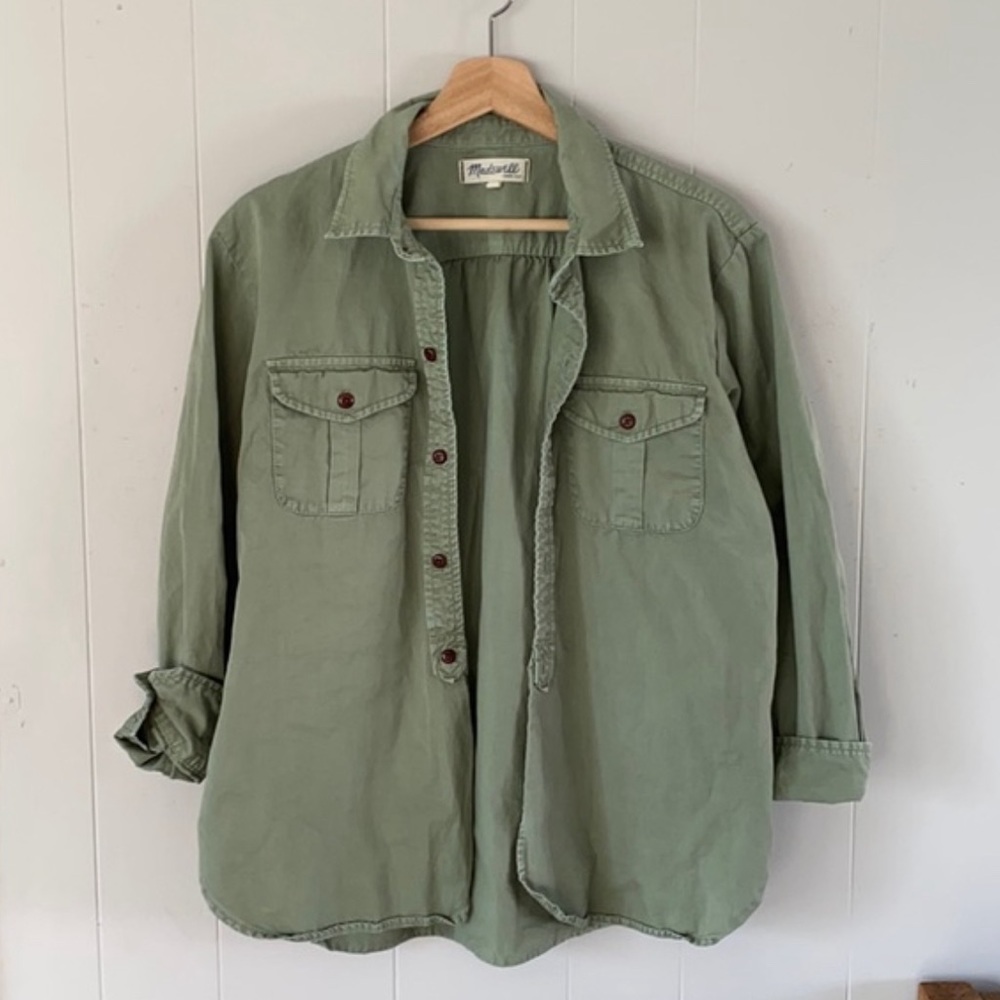 Madewell Olive Green Button Down Shirt